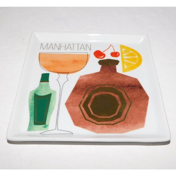 Crate and Barrel Square Appetizer Dessert Plate Set of 4 Cocktail Recipe - Picture 9 of 10